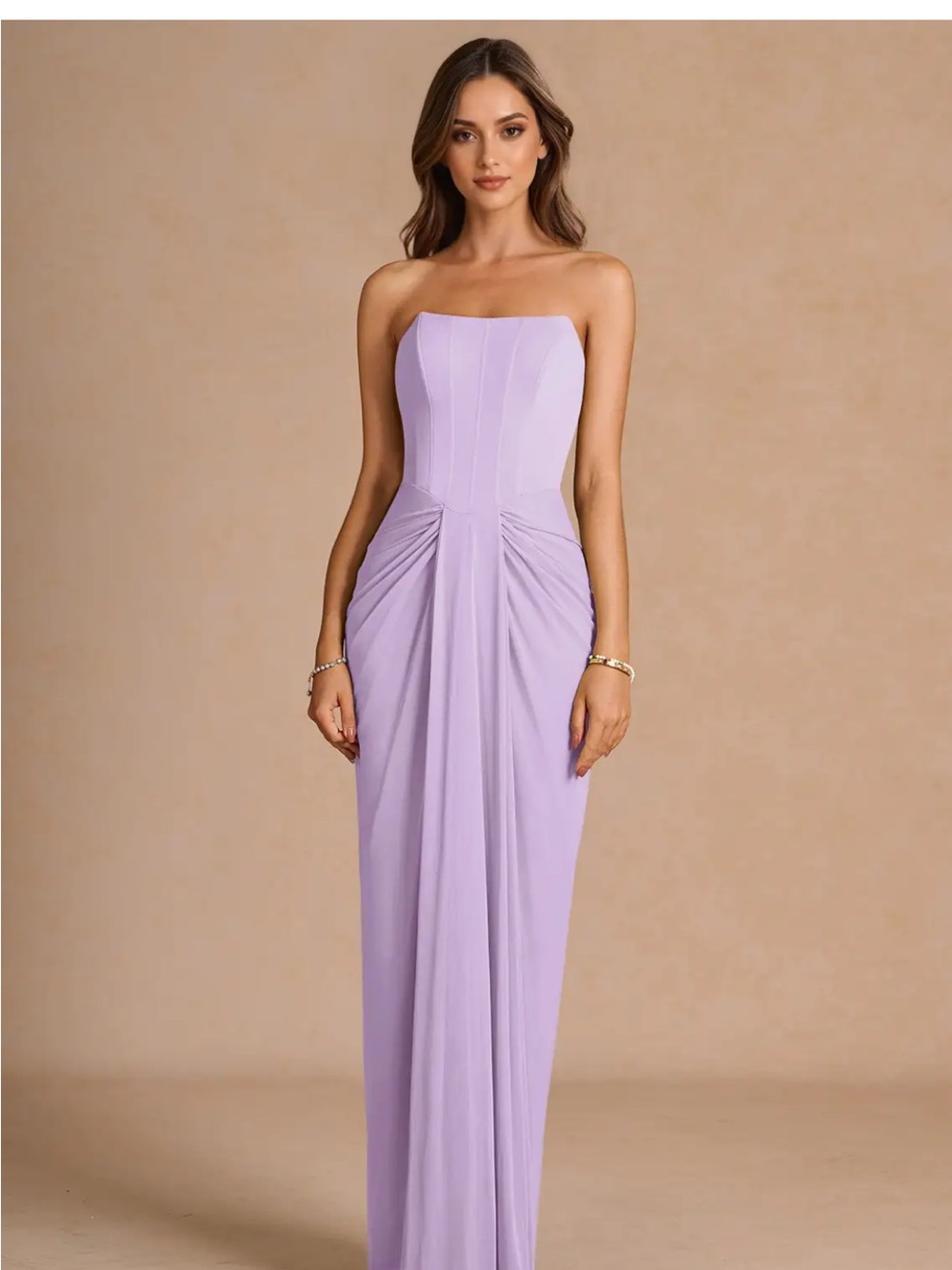 Azazie Strapless Lilac Maxi Dress with Sweetheart Neckline